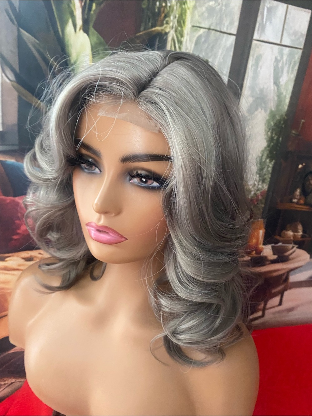 CLEARANCE Lace part Wig in Silver Gray